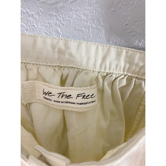 Free People We The Free Palm Desert Cream Ivory Button Crop Top - Picture 7 of 13